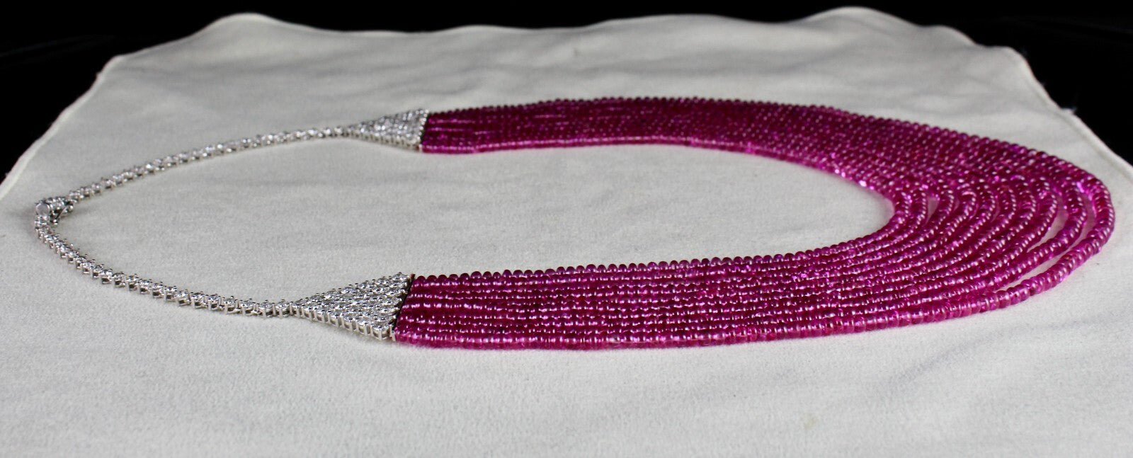 Certified Natural Burma Pink Sapphire 10ct Natural Diamond 18k Gold Necklace