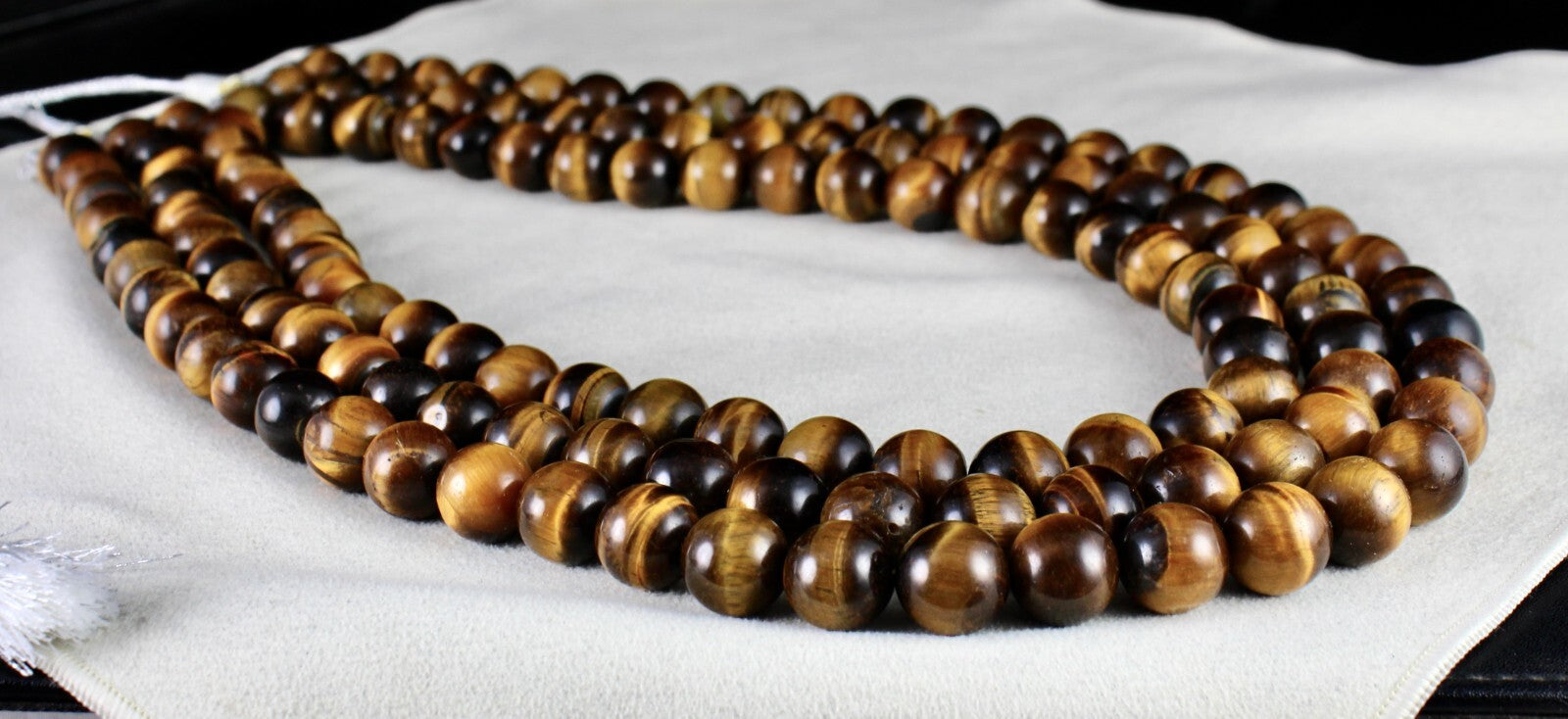 Natural Tiger Eye Round Beads 3 L 2016 Ct Gemstone Necklace Antique Fashion