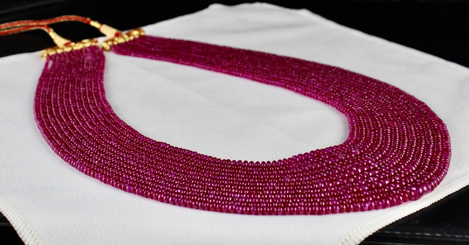 Natural Burma Ruby Beads Round 12 L 691 Ct Certified Reddish Gemstone Necklace