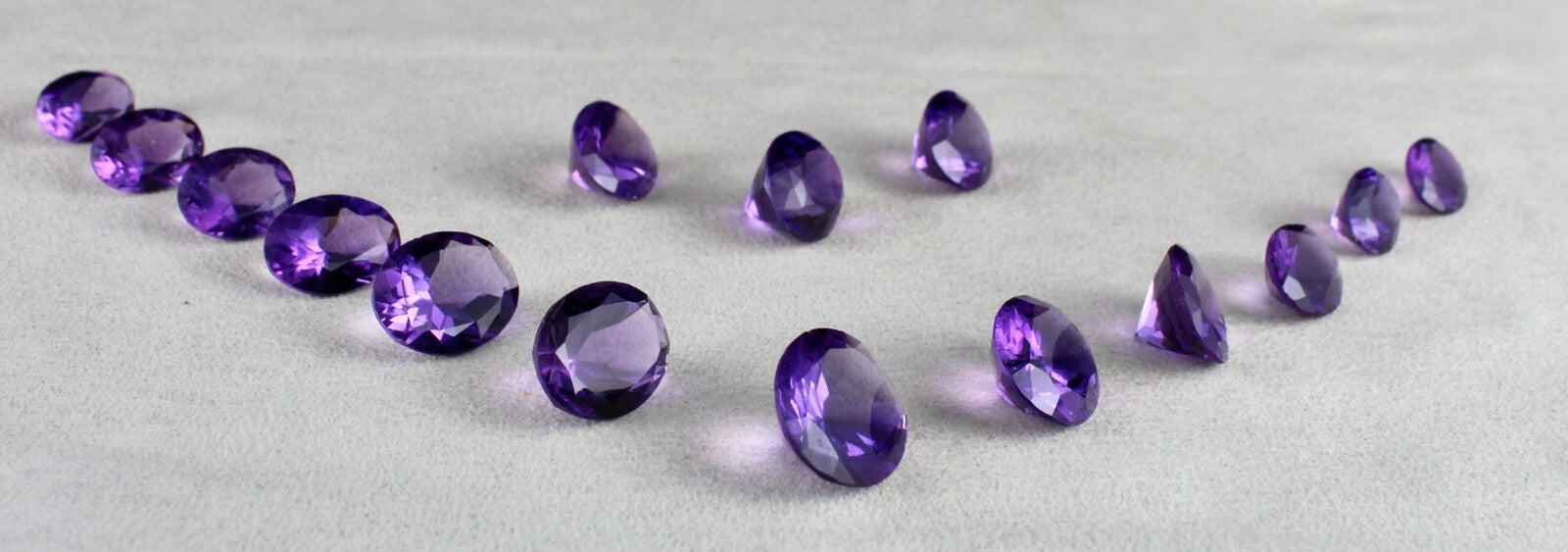 Certified Natural Amethyst Oval 15 Pc 189.90 Ct Loose Gemstone Jewelry Set