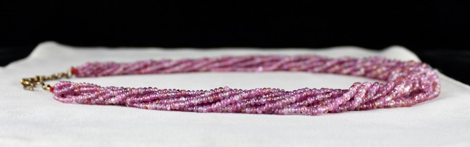Certified Natural Old Mines Pink Sapphire Ruby 793ct Round Beads Necklace