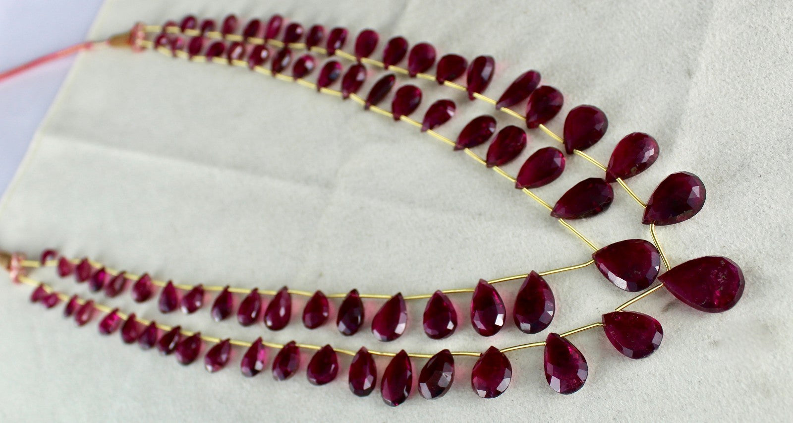 Certified Pink Tourmaline Rubellite 282 Ct Beaded Drop Gemstone Fashion Necklace