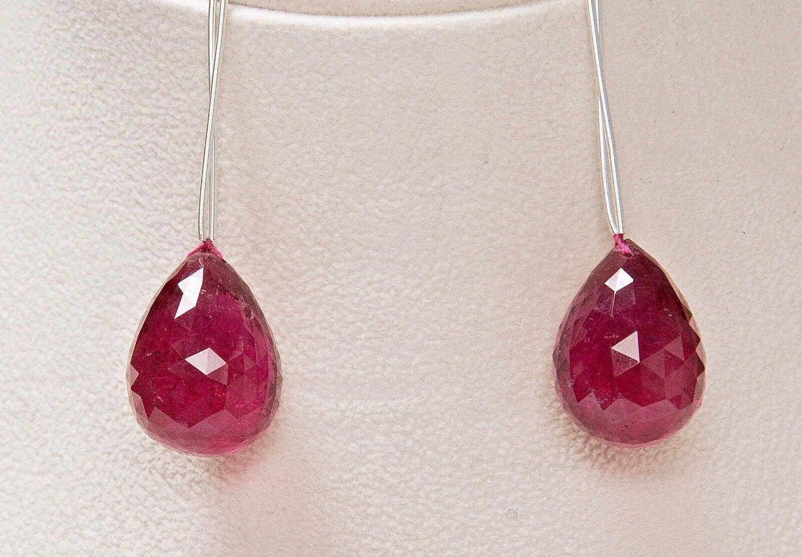 24 MM PINK TOURMALINE RUBELLITE FACETED TEARDROPS PAIR 114 CTS GEMSTONE EARRING