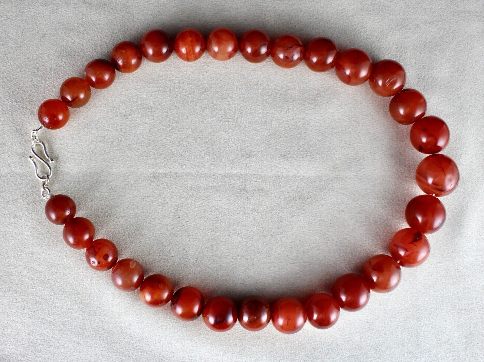 NATURAL RED CARNELIAN BEADS ROUND 1 LINE 1282 CARATS GEMSTONE FASHION NECKLACE