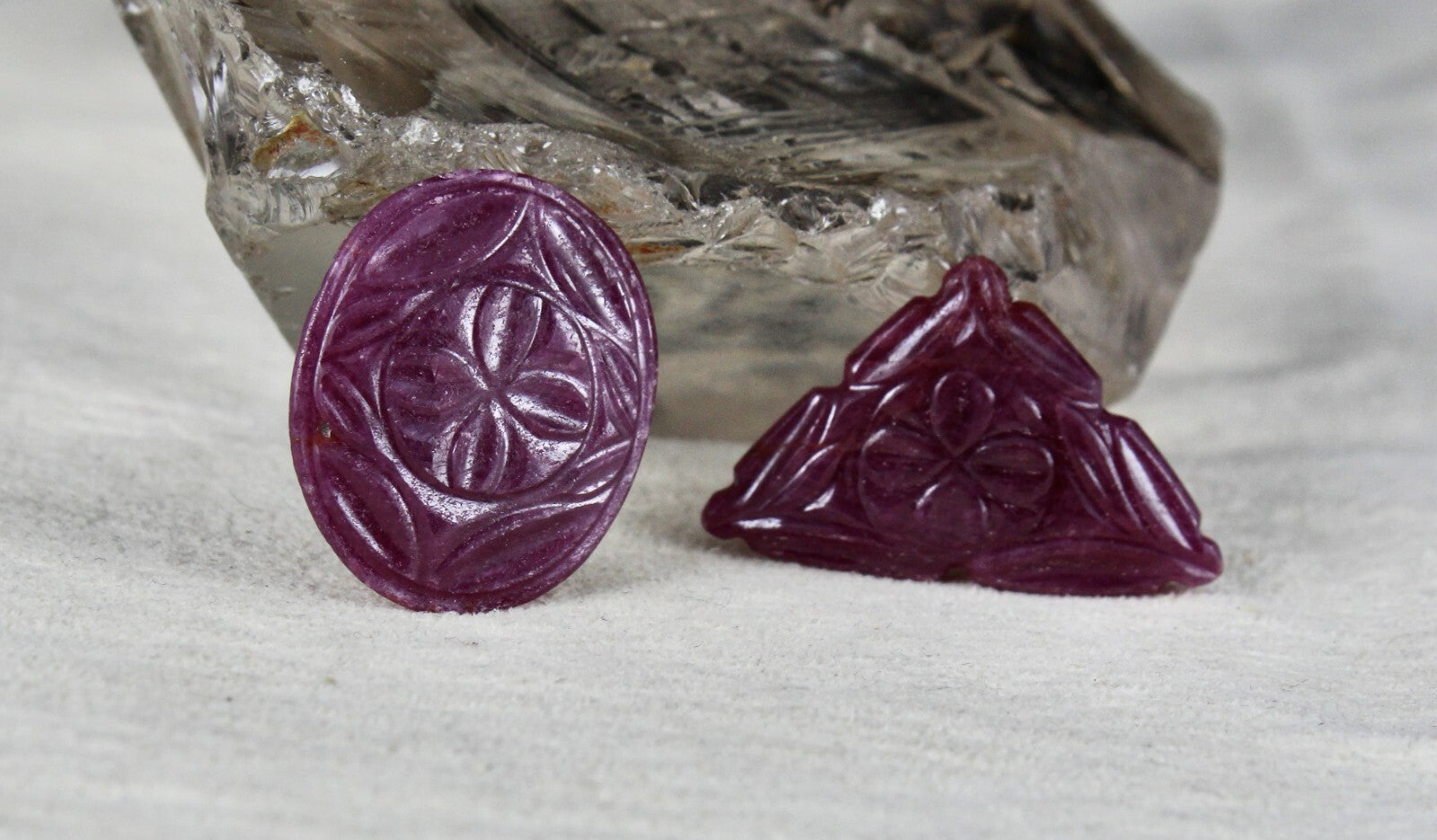 Certified Natural Untreated Ruby 43.70 Cts Carved Gemstone Pendant Set