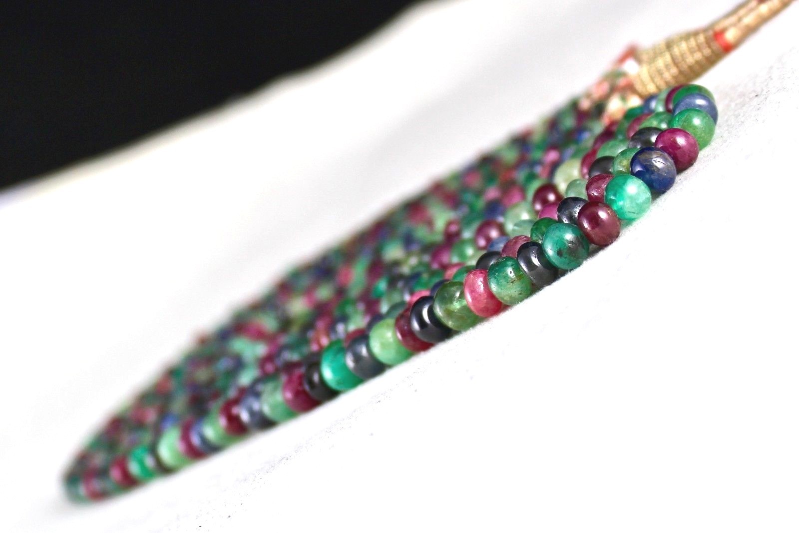 Certified Natural Emerald Ruby Sapphire 303ct Gemstone Necklace For Women