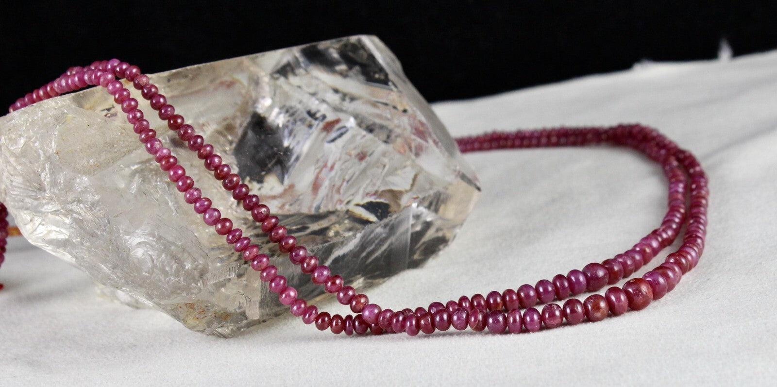 Natural Untreated Ruby Beads 129ct Round Red Gemstone Fashion Necklace For Women