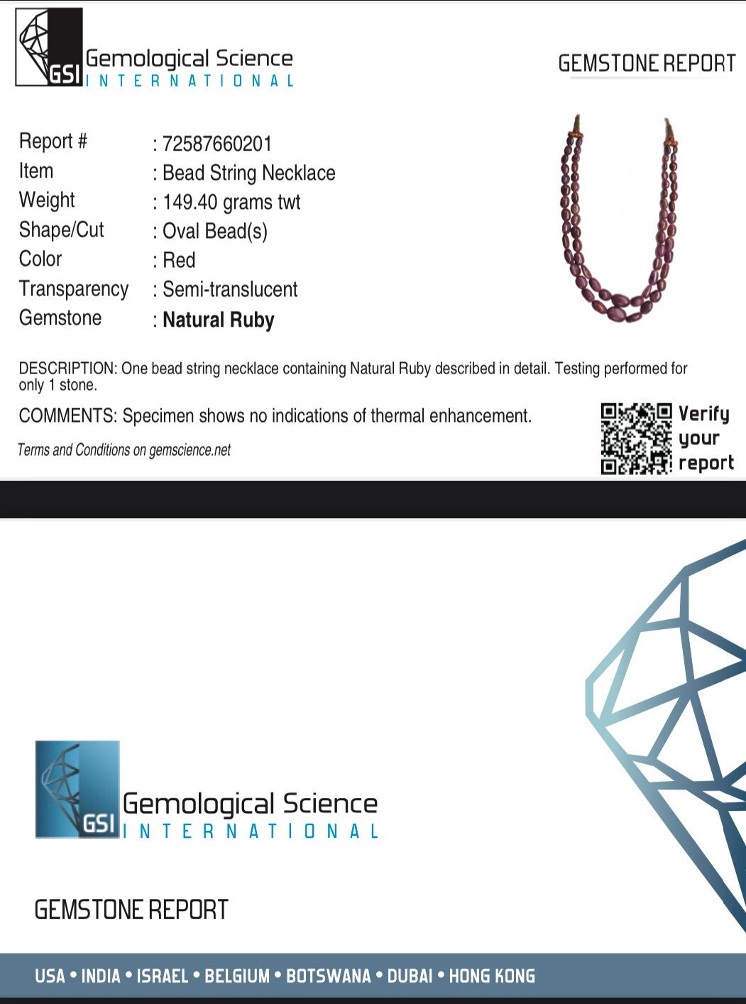 Certified Ruby Beads Cabochon 720ct Red Gemstone Necklace For Women