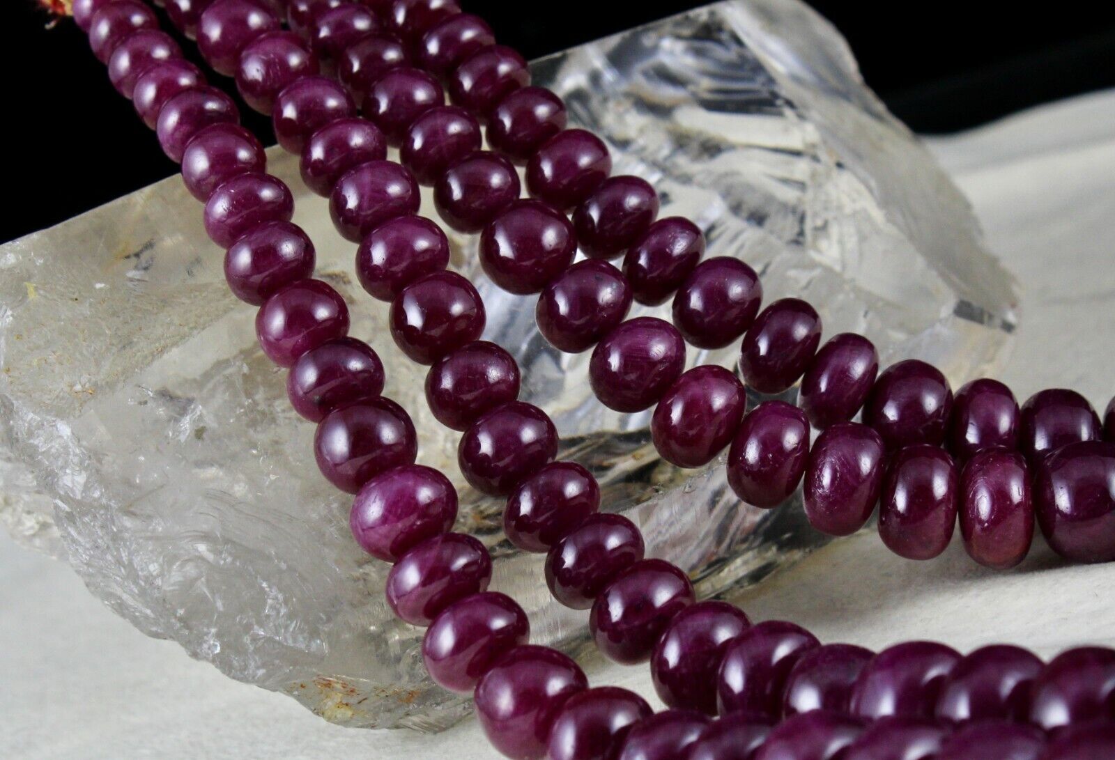 Certified Natural Ruby Beads Round 1380 Carats 18mm Gemstone Collection Necklace