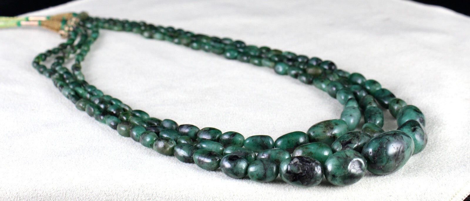 Certified Antique Necklace 3l Natural Emerald 435 Ct Beads Vintage Gemstone