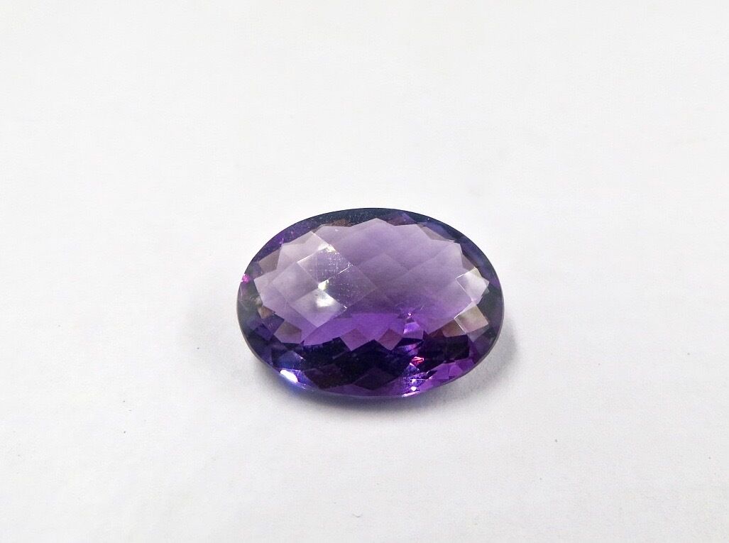 Natural Amethyst Faceted Oval 15.47 Ct Semi Precious Gemstone Ring Pendant