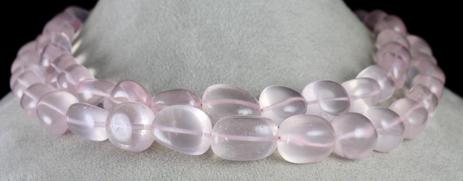 Natural Rose Quartz Nugget Necklace 1181 Ct Pink Gemstone Beads Fashion Jewelry
