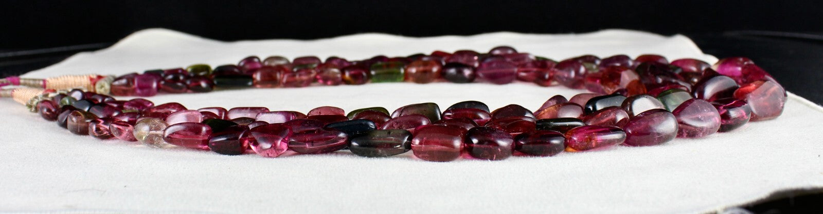 Certified Natural Multi Tourmaline Beads Tumble Gemstone Necklace 1445 Ct