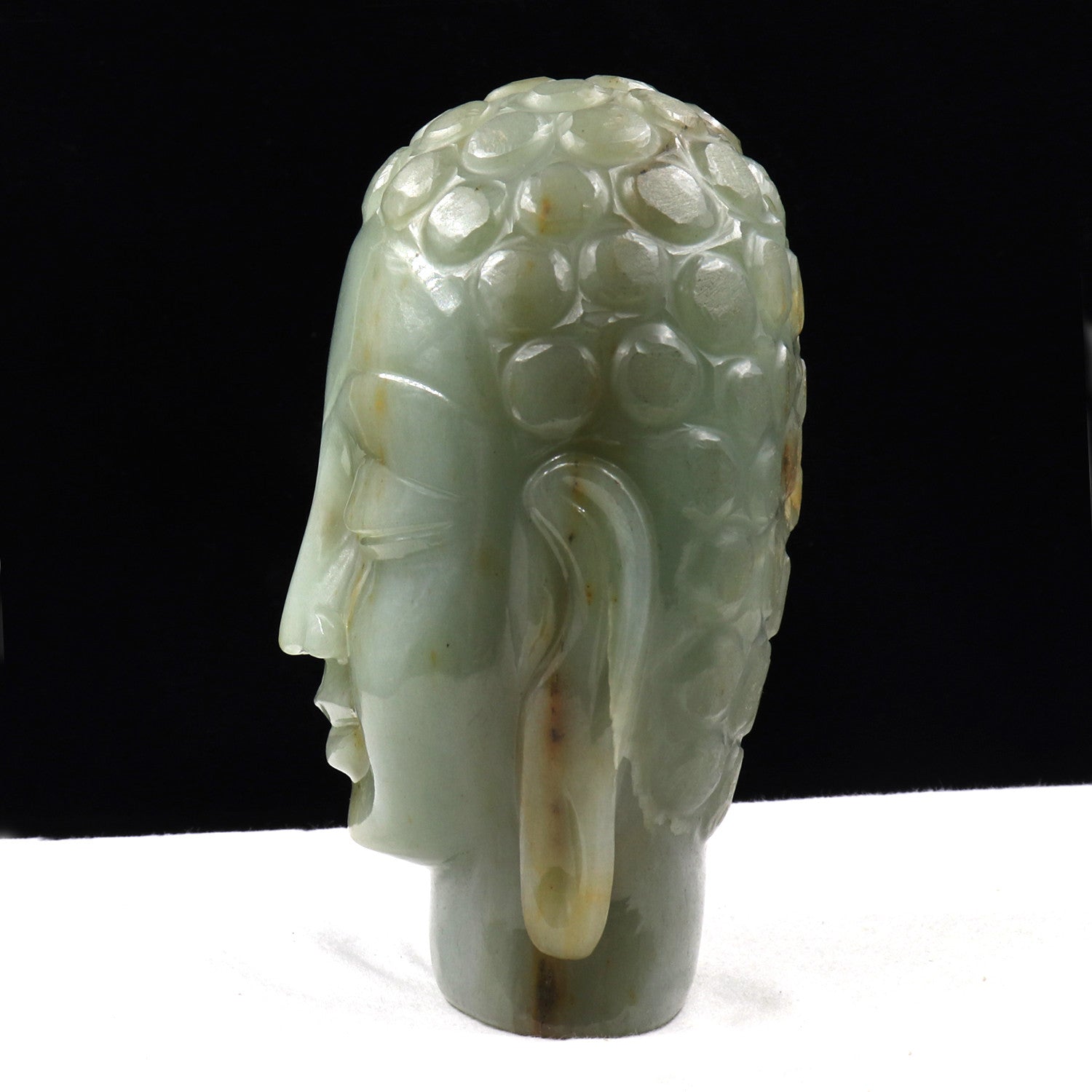 Certified Natural White Jade Buddha Head 7915 Ct Gemstone Statue Home Decor