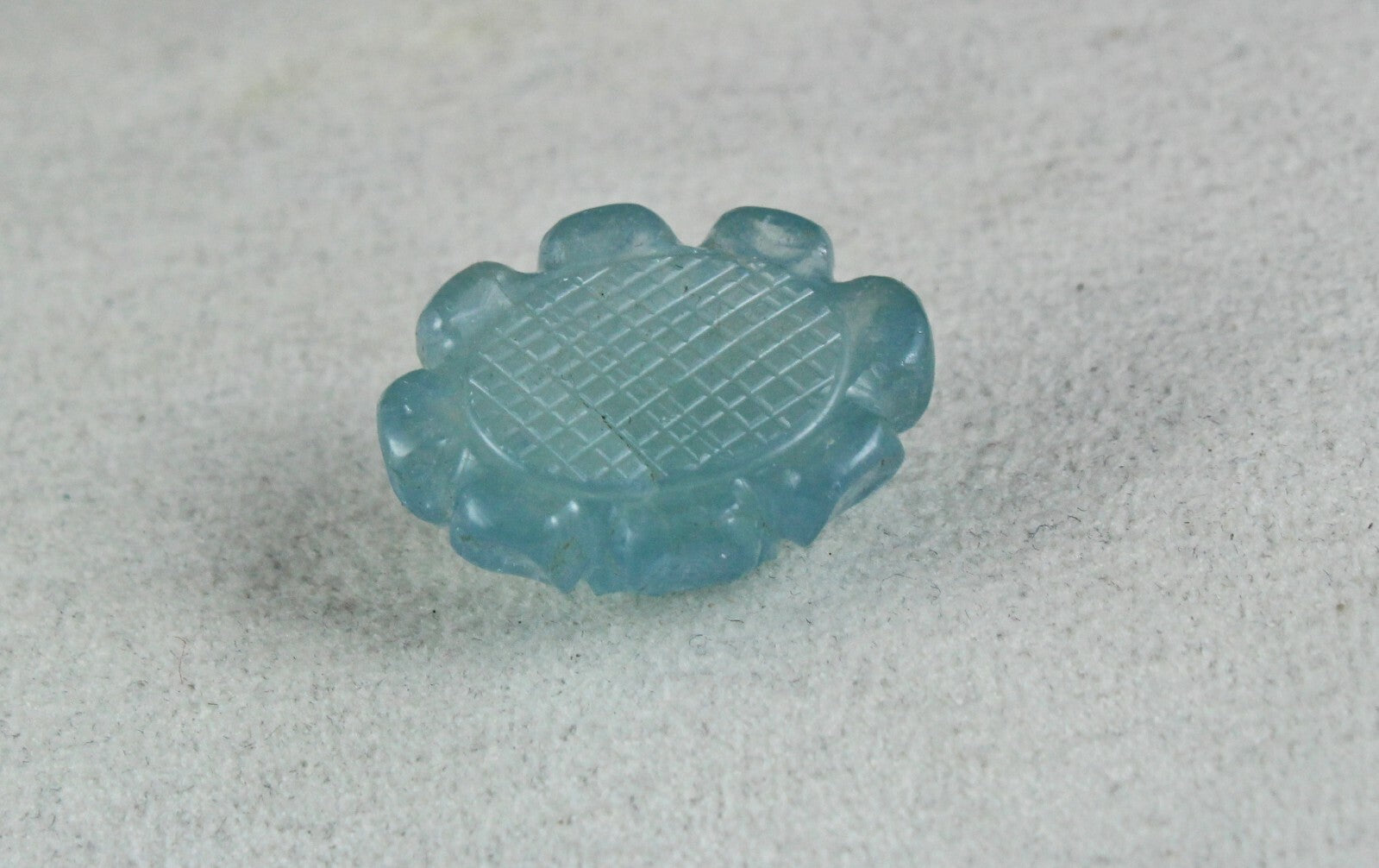 Blue Aquamarine Carved Flower 32.75 Ct Gemstone Ring Pendant Design