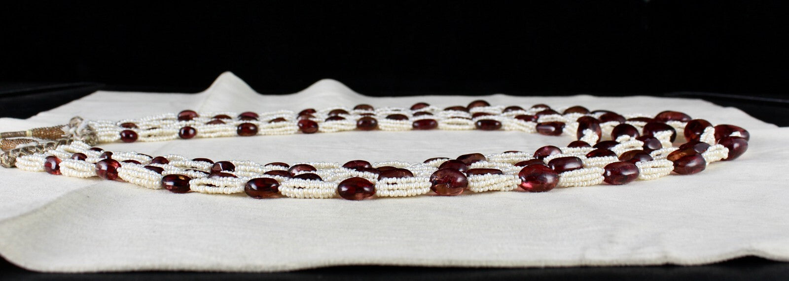 Certified Antique Natural Tourmaline 656ct Pearl Beaded Estate Necklace