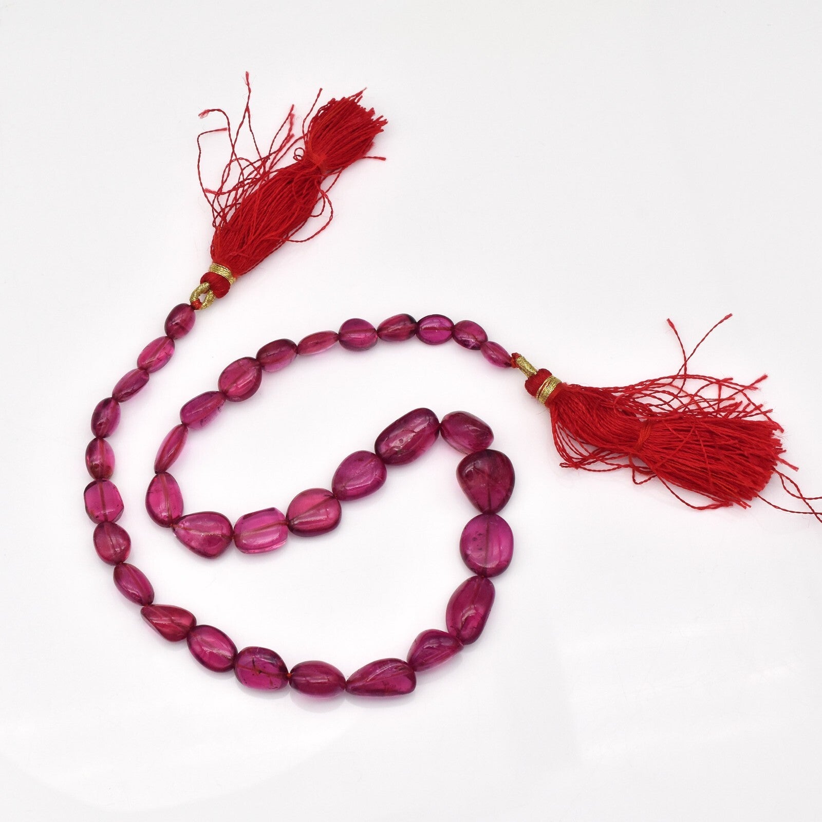 Certified Pink Tourmaline Rubellite 101 Ct Loose Drilled Beads 34 Pc Gemstone