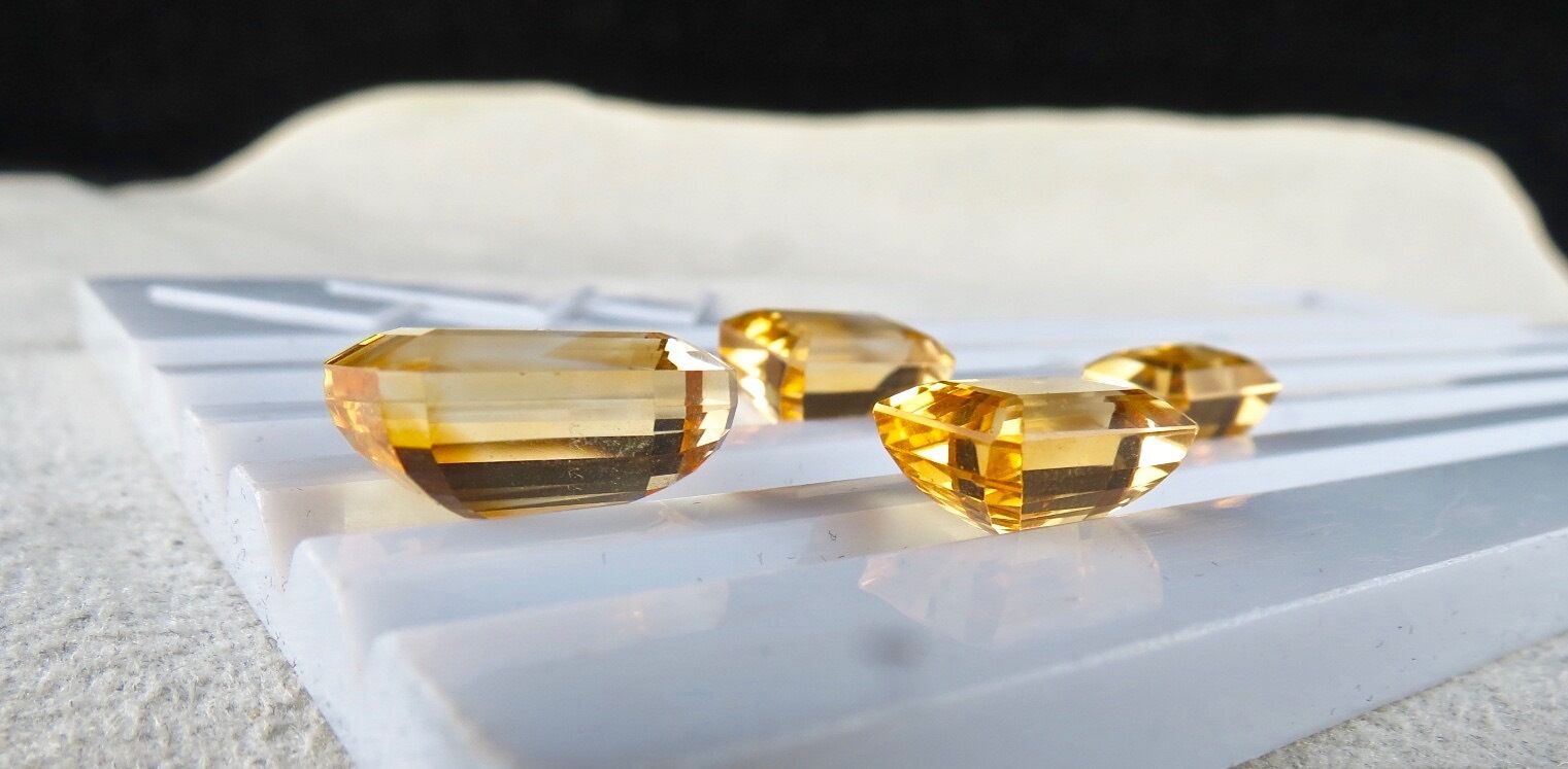 NATURAL CITRINE CUT OCTAGON 33 CARATS GEMSTONE FOR EARRING RING PENDANT SET