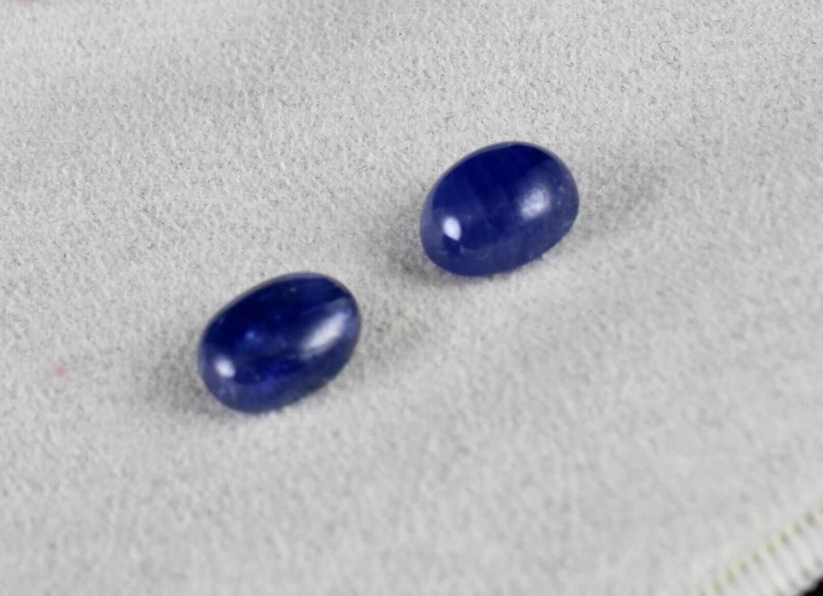 Natural Blue Sapphire Long Oval Cabochon 12.63 Ct Loose Gemstone Pair Earring