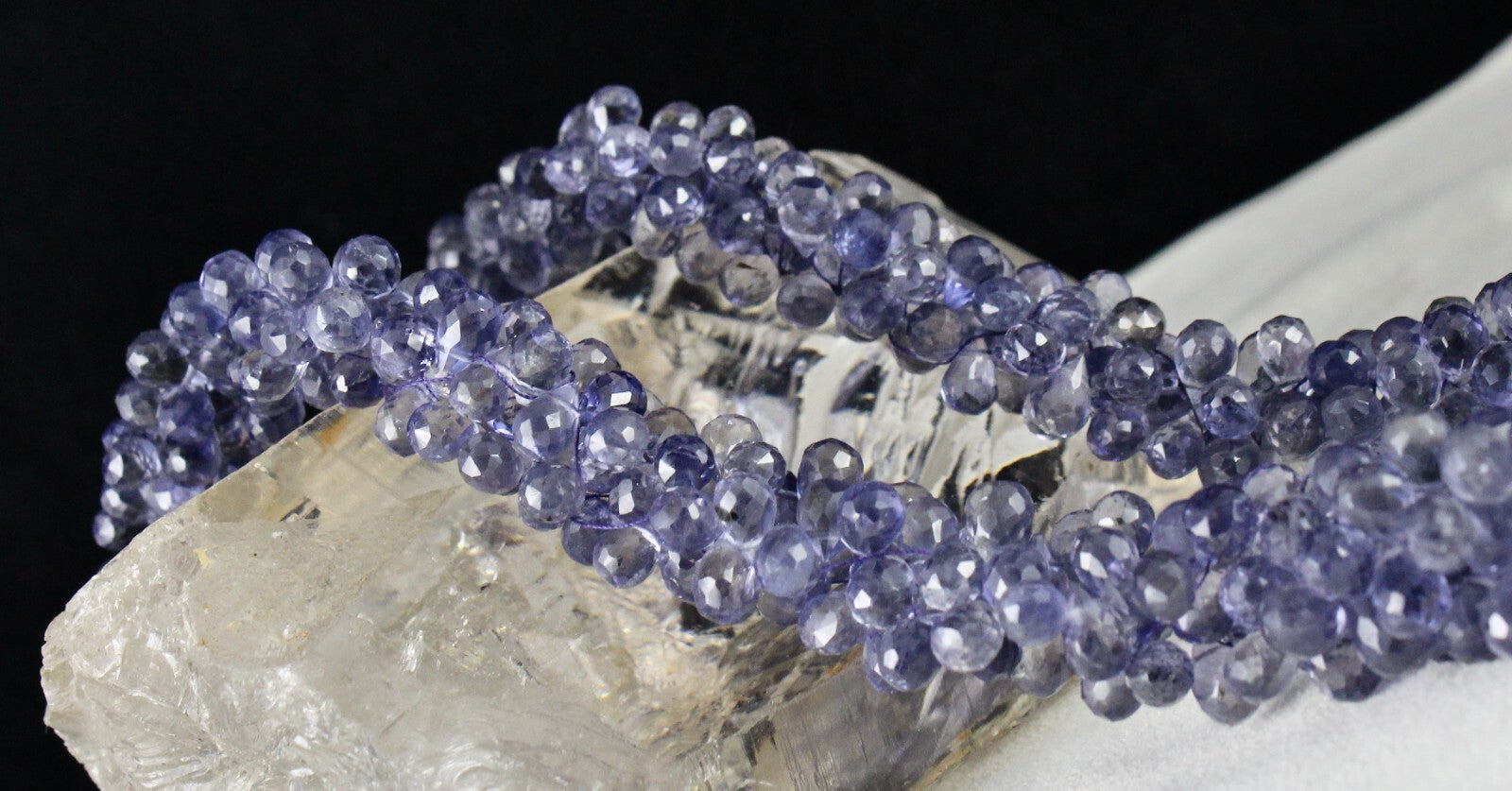 Certified Natural Iolite Briolette Teardrop Necklace 673 Ct Fashion Jewelry