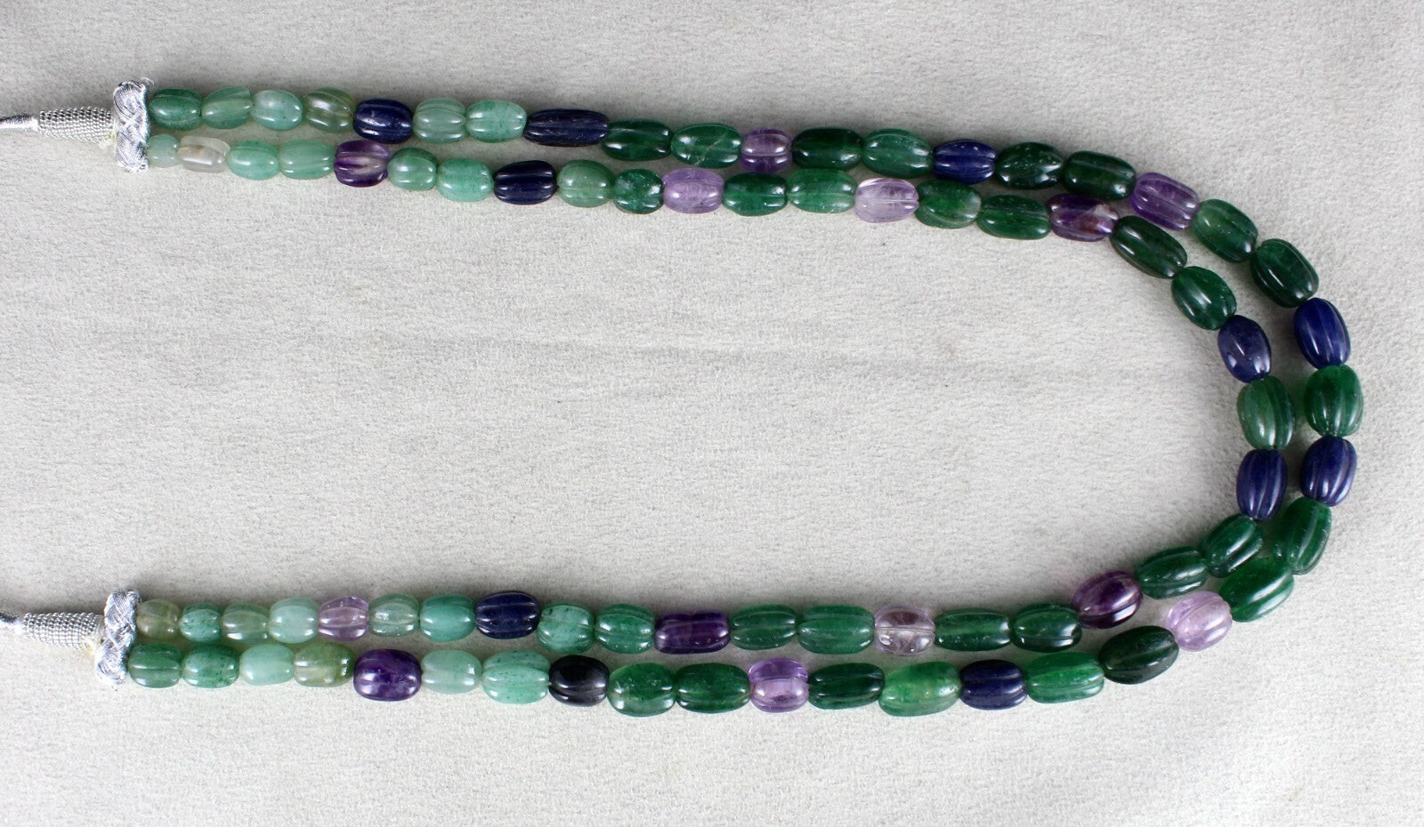 Multi Mix Carved Semi-precious Beads 397ct Gemstone Fashion Necklace