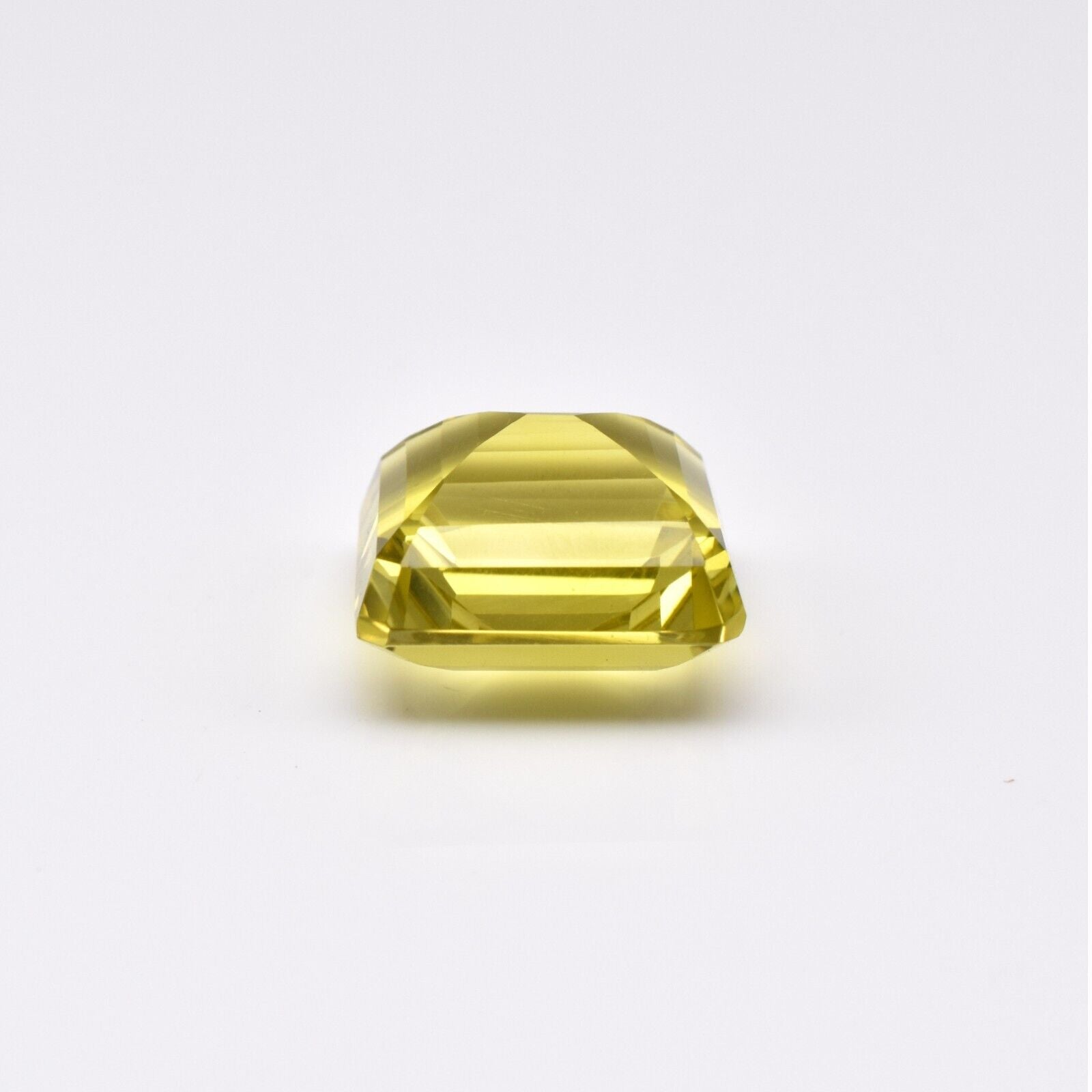 Natural Green Gold Lemon Quartz Octagon Fancy Cut 17.71 Ct Gemstone Ring Pendant