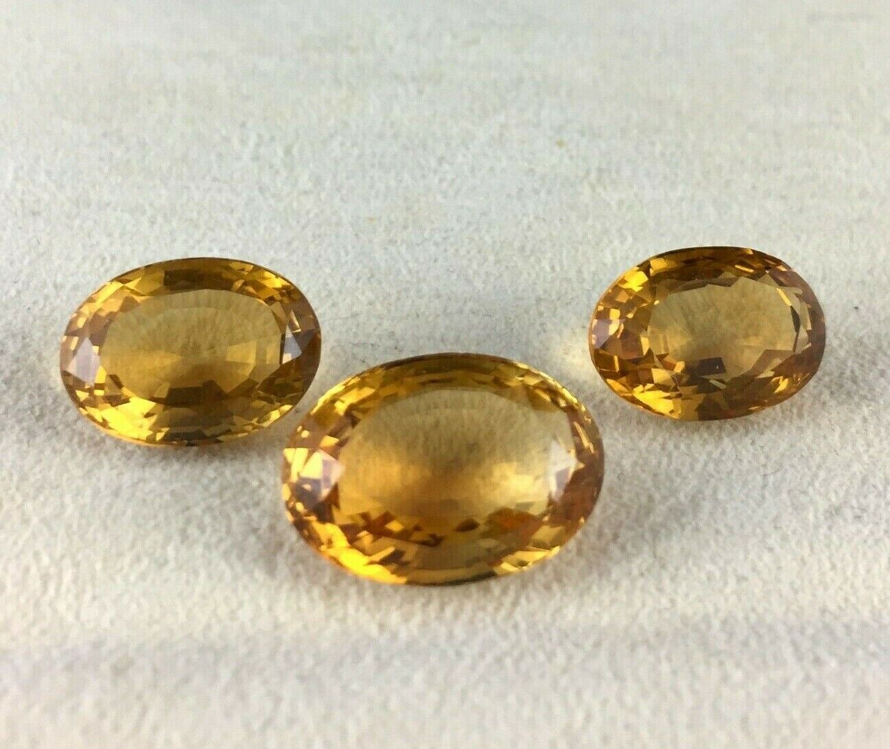 NATURAL YELLOW CITRINE OVAL CUT 3 PCS 26.32 CARATS GEMSTONE EARRING PENDANT SET