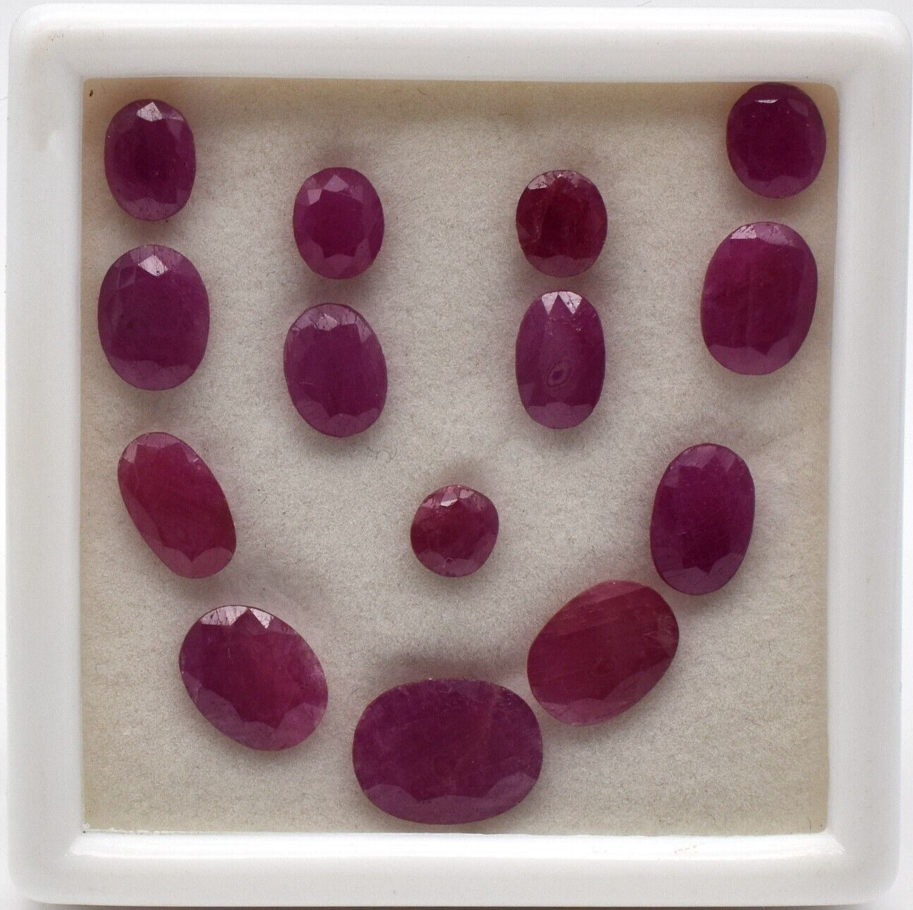 Natural Ruby Set Oval Cut 14 Pcs 36.15 Carats Untreated Gemstone Fine Designing