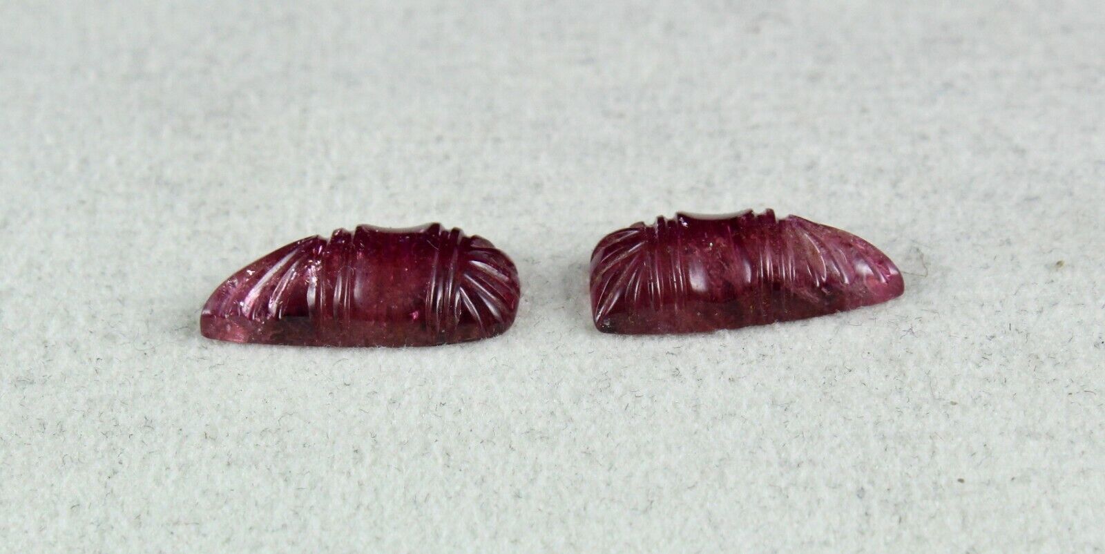 FINE NATURAL MULTI PINK TOURMALINE CARVED 4 PCS 15 CARATS GEMSTONE FOR EARRING