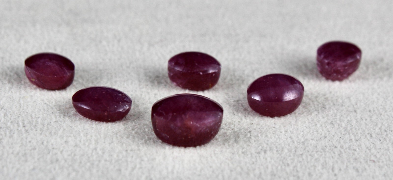 Certified Natural Star Ruby Oval Cabochon 23.09ct 6pc Loose Gemstone Set