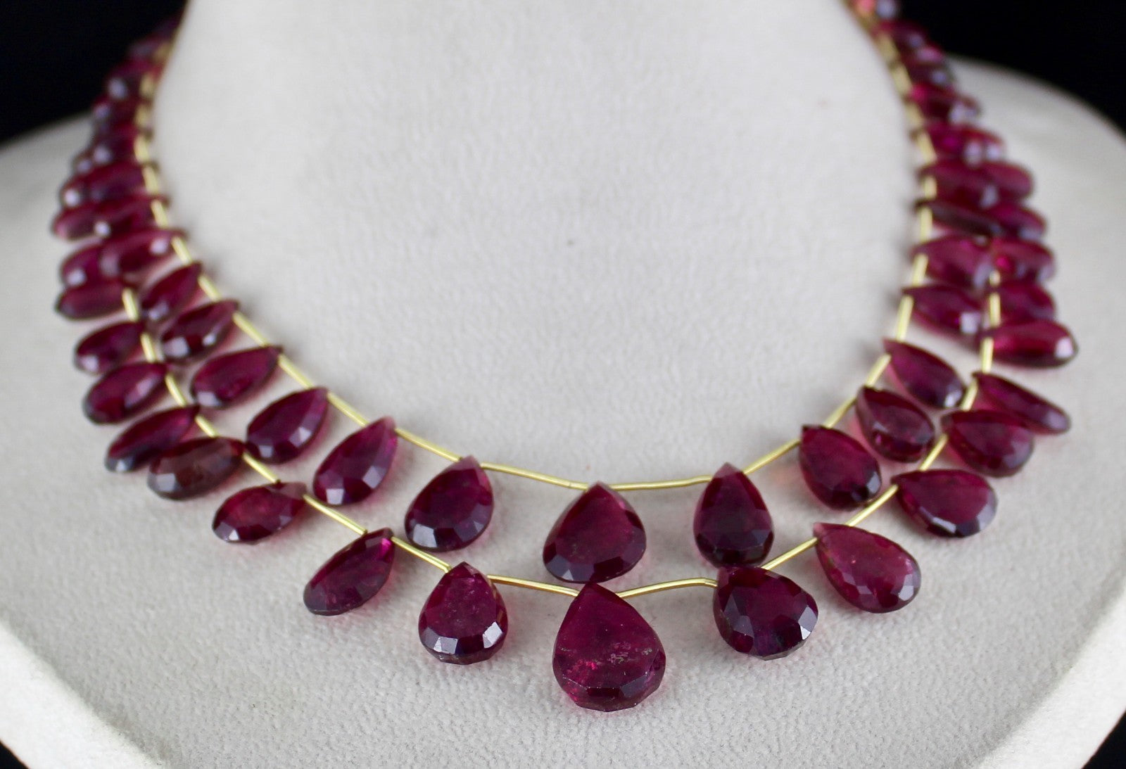 Certified Pink Tourmaline Rubellite 282 Ct Beaded Drop Gemstone Fashion Necklace