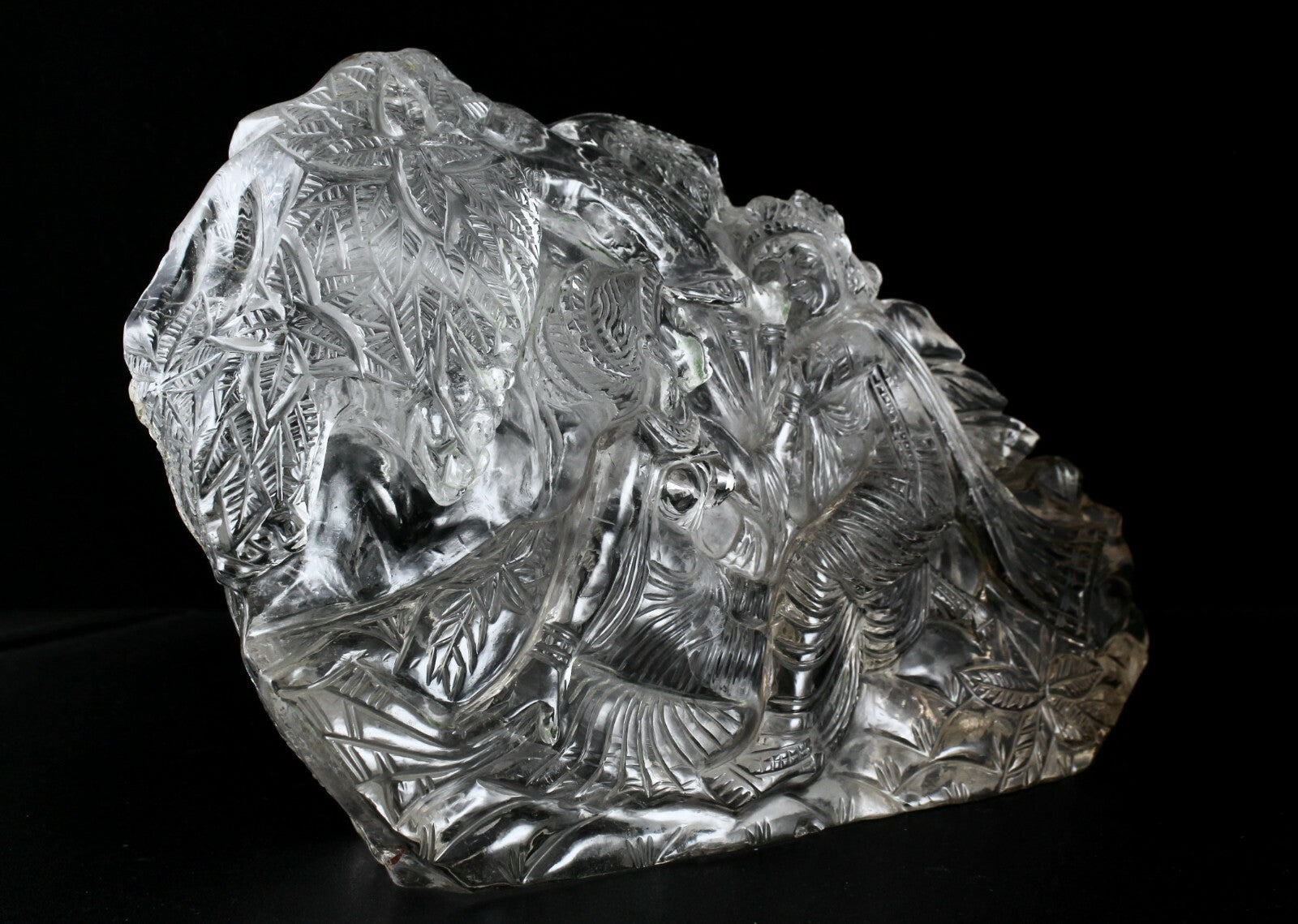 Certified Natural Rock Crystal Lord Radha Krishna 12785 Ct Gem Home Decor