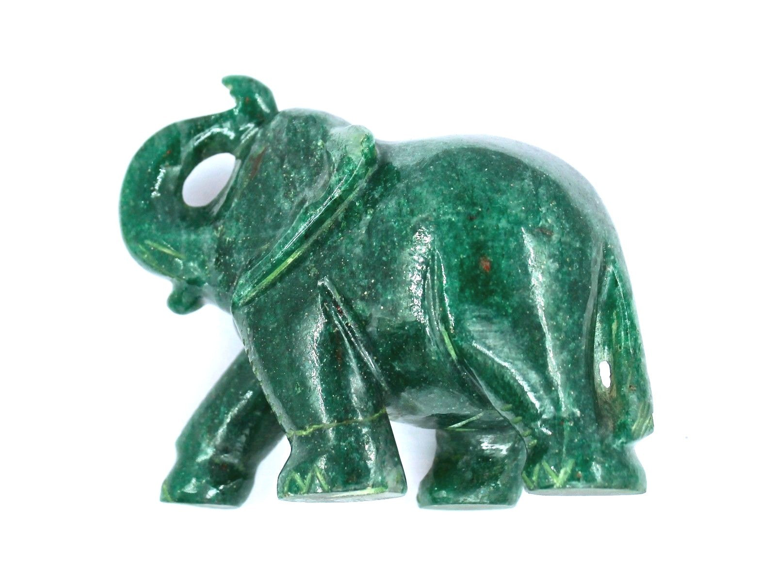 Natural Green Quartz 1080 Ct Carved Elephant Gemstone Statue Home Decor