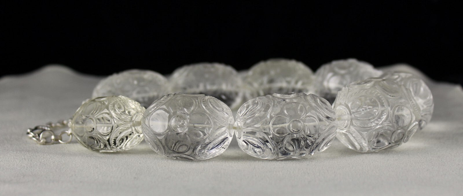 Certified Natural White Rock Crystal Quartz Oval Beads 2410ct 9pcs Gemstone