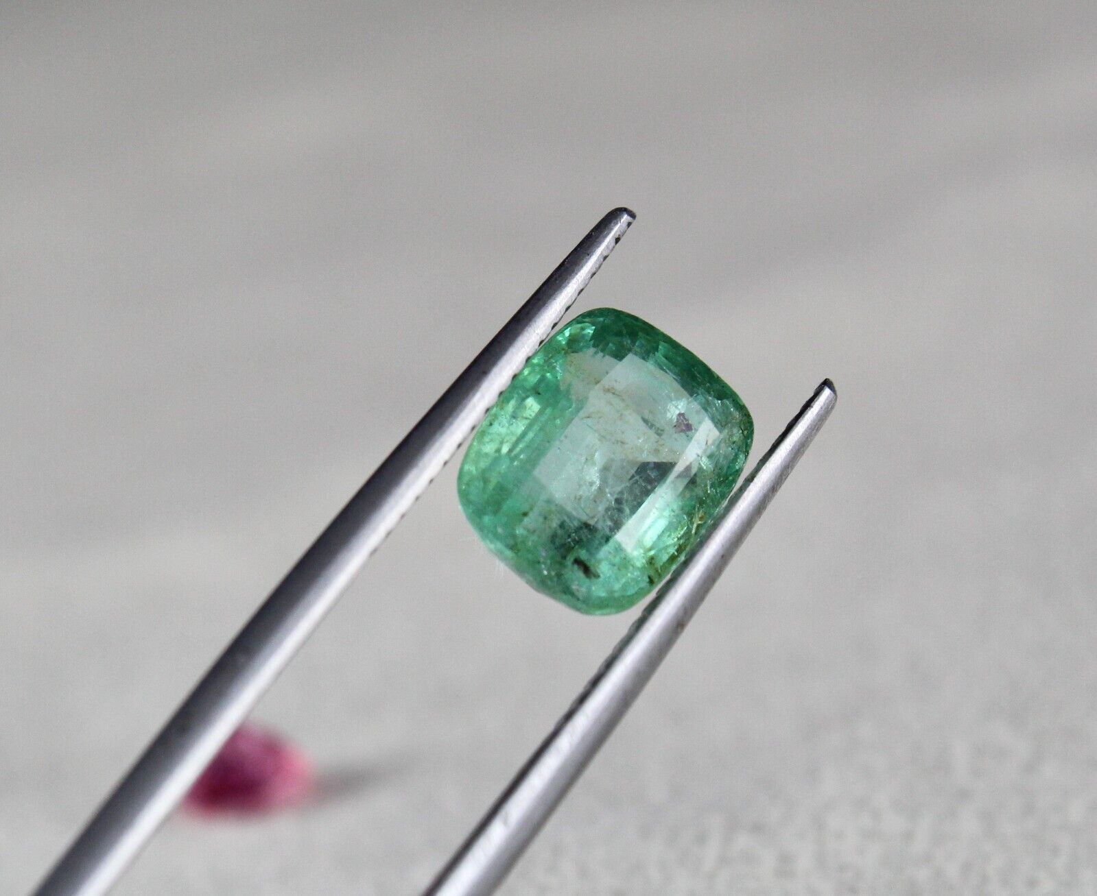 NATURAL OLD SPINEL EMERALD CUSHION CUT 3 PCS 4.40 CARATS GEMSTONE RING PENDANT