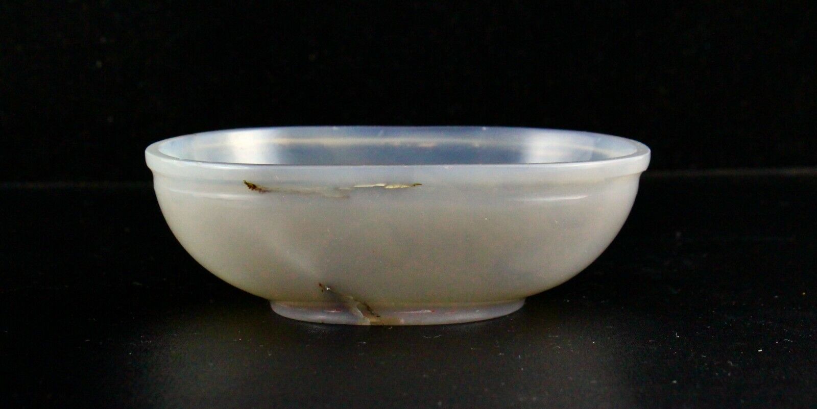 Hand Crafted Natural Chalcedony Carved Oval 683 Carats gemstone Bowl Home Decor