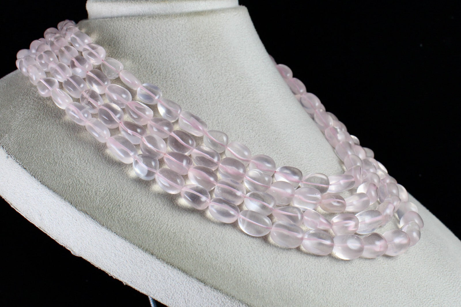 Natural Rose Quartz Beads Nugget Necklace 1439 Ct Carat Weight Fashion Gemstone