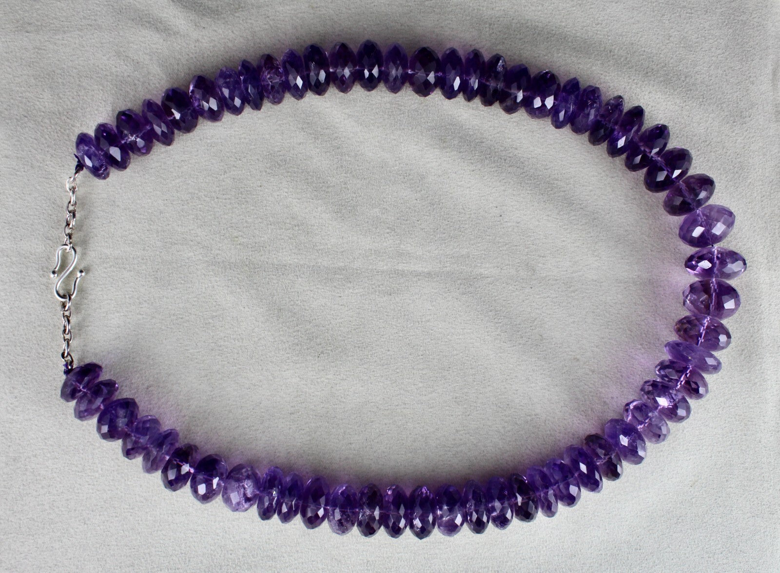 Certified Big Natural Brazilian Amethyst 1324 Ct Faceted Beads Necklace