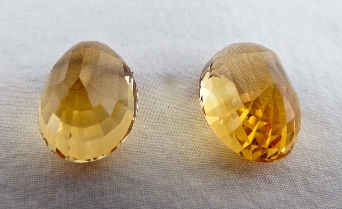 TOP NATURAL YELLOW CITRINE OVAL PAIR CUT 43 CARATS GEMSTONE FOR EARRING