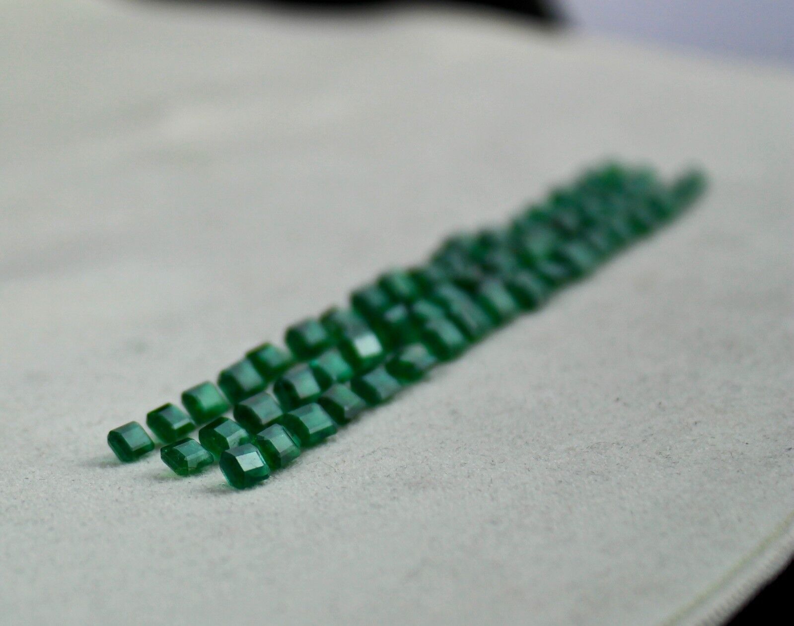 Natural Zambian Emerald Octagon Cut 57 Pc 31.36 Ct GemStone Designing Bracelet