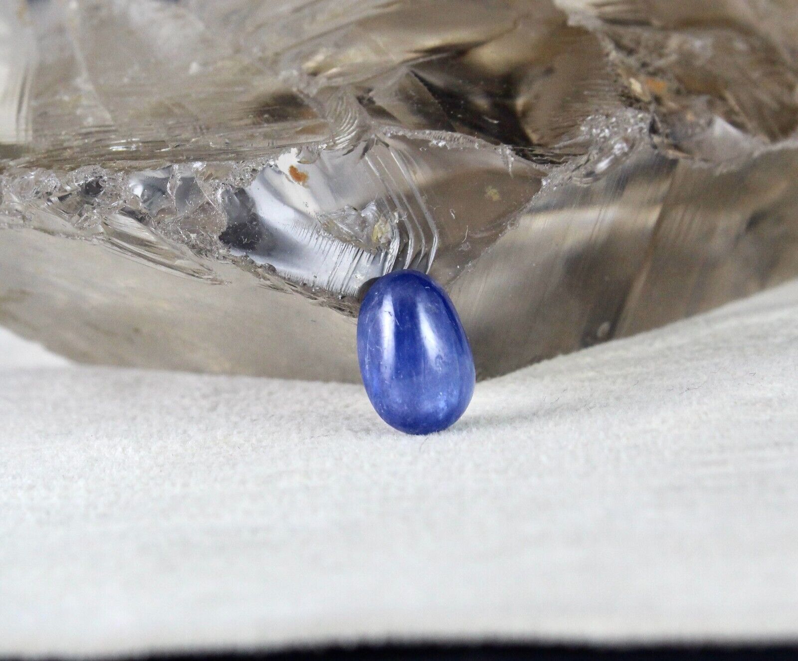 Certified Natural Blue Sapphire Oval Cabochon 5.72 Carats Gemstone Ring Pendant