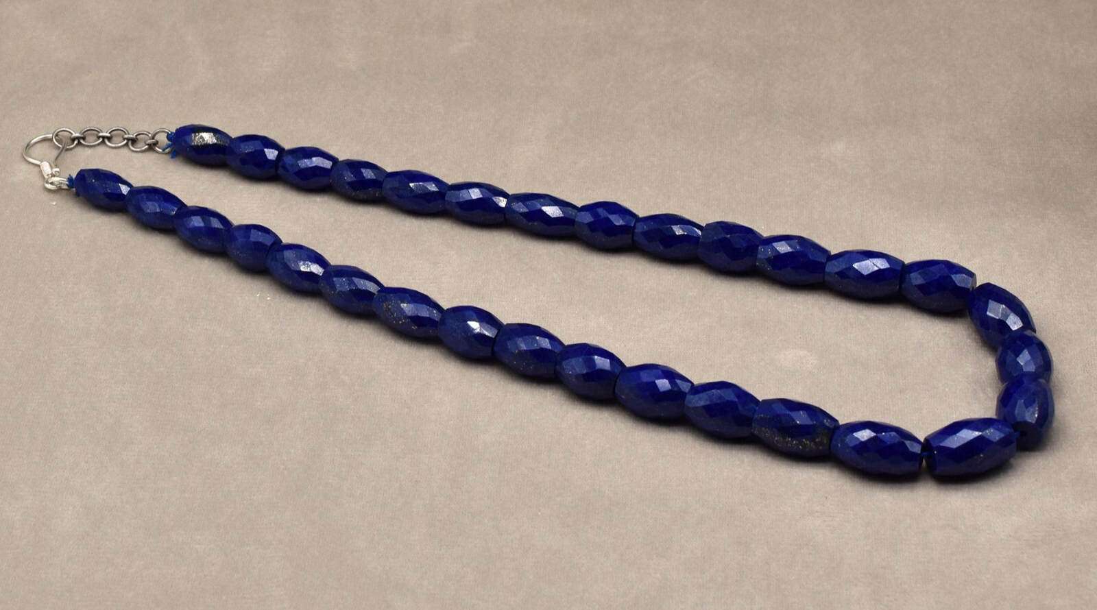 Certified Natural Blue Lapis Lazuli 534 Ct Sterling Silver Gemstone Necklace