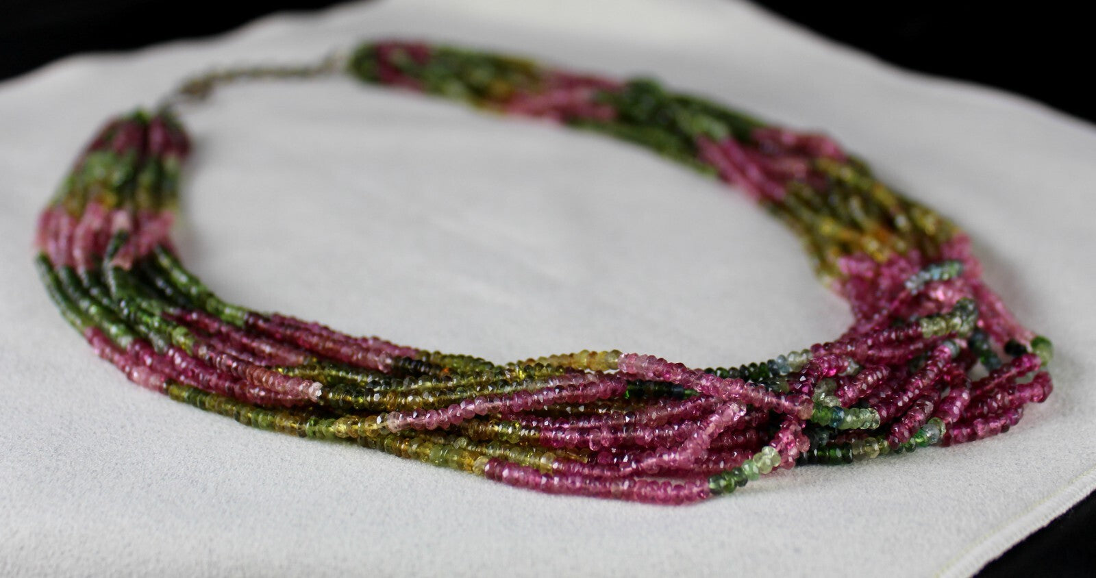 Certified Natural Multi Tourmaline 675 Ct Faceted Gemstone Necklace For Women