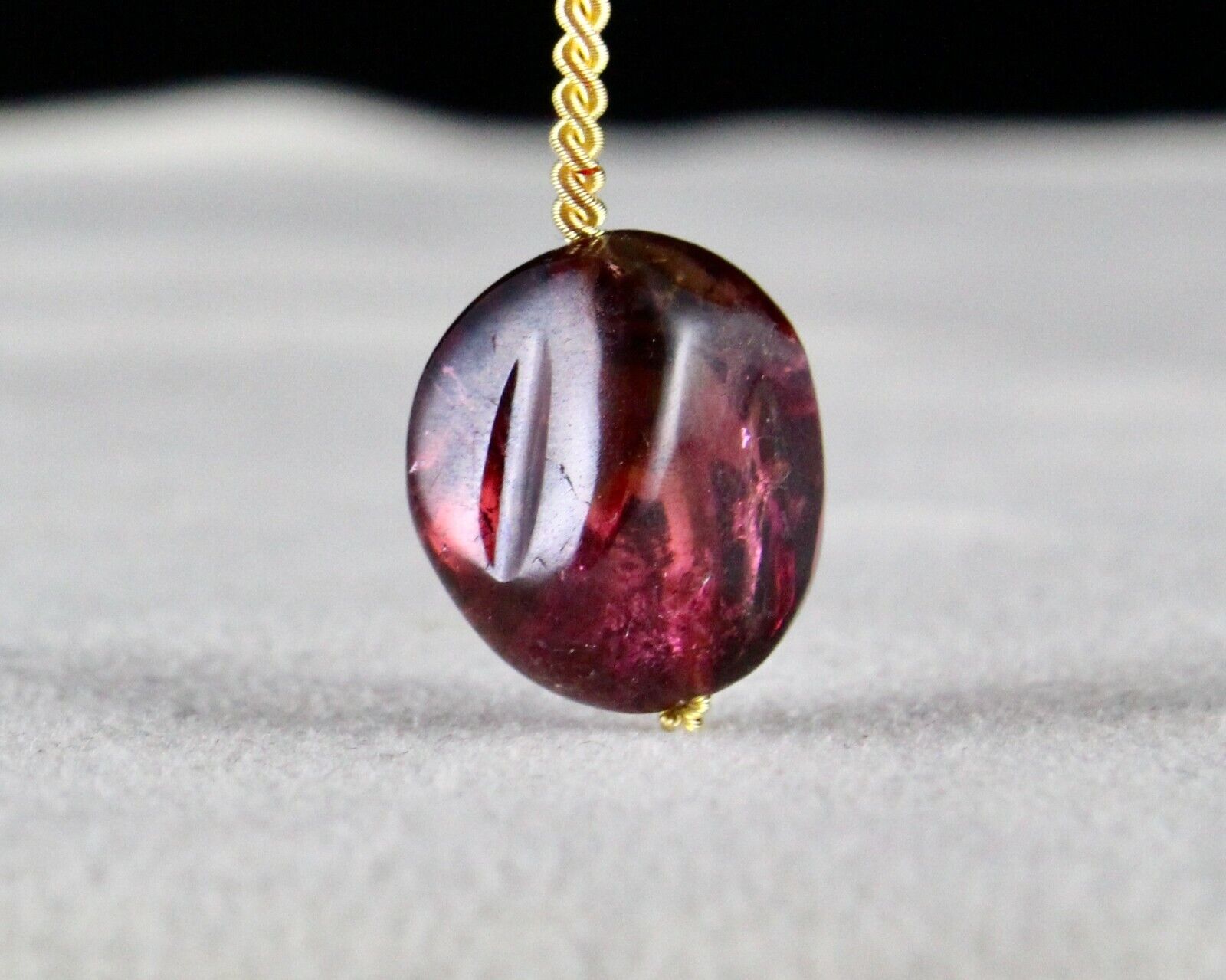 Natural Pink Tourmaline Bead Hanging Pendant 24.62 Cts Nugget Drilled Gemstone  