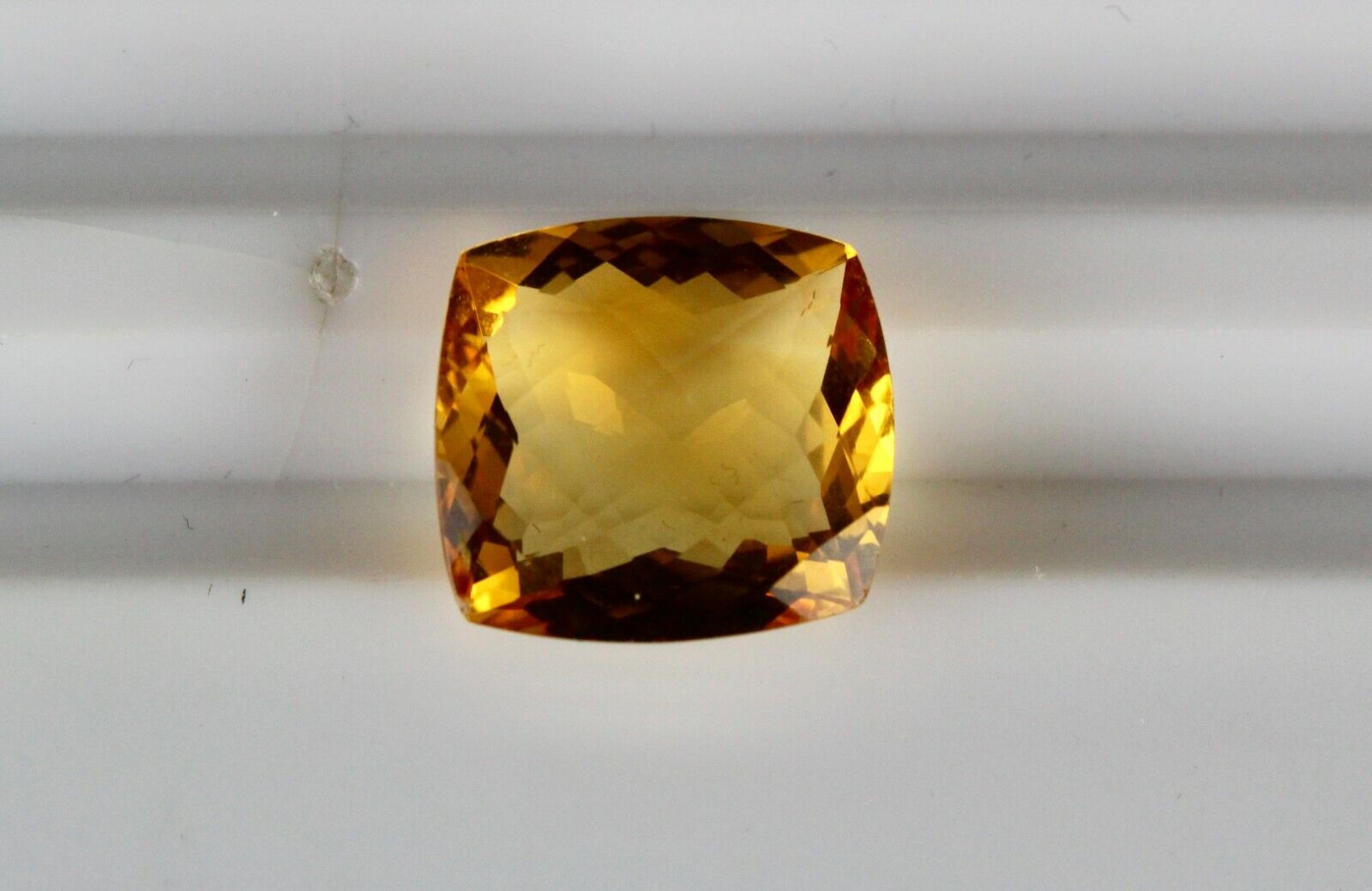 NATURAL CITRINE GOLDEN TOPAZ CUSHION CUT 15X14MM 10.66 CARATS GEMSTONE PENDANT