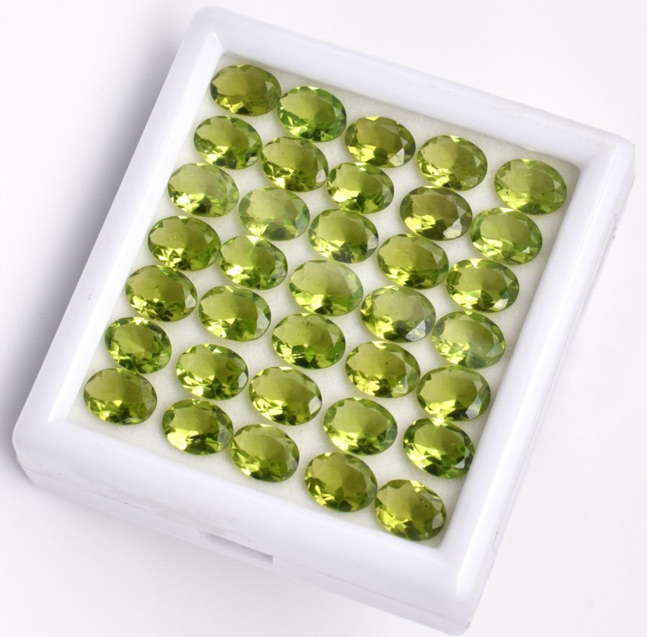 Natural Peridot 9x7mm Oval 35 Pc 51.20 Ct Loose Gemstone Bracelet Design