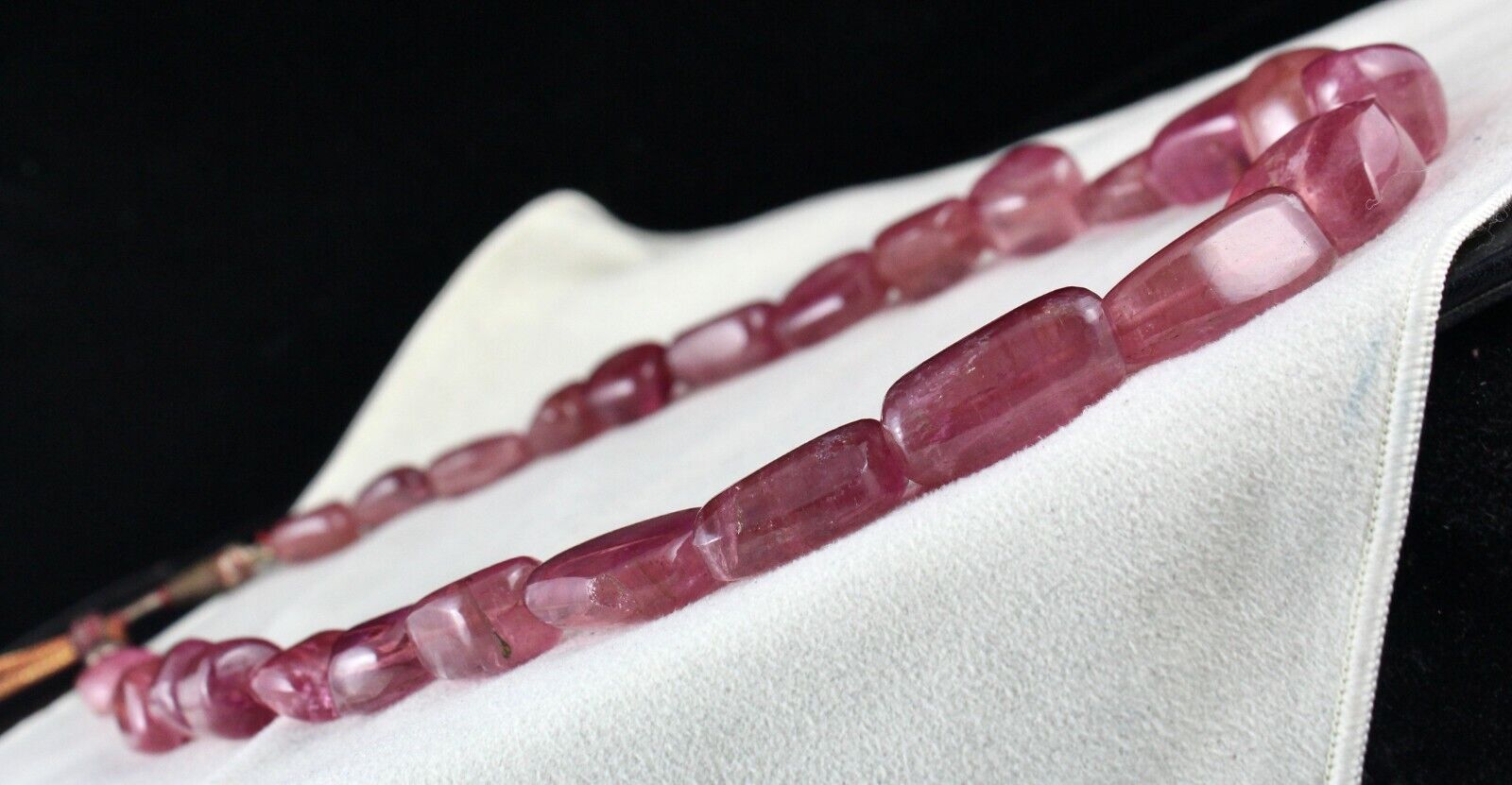 Natural RUBELLITE Pink TOURMALINE Beads NECKLACE 989 Cts Gemstone Smooth Nuggets