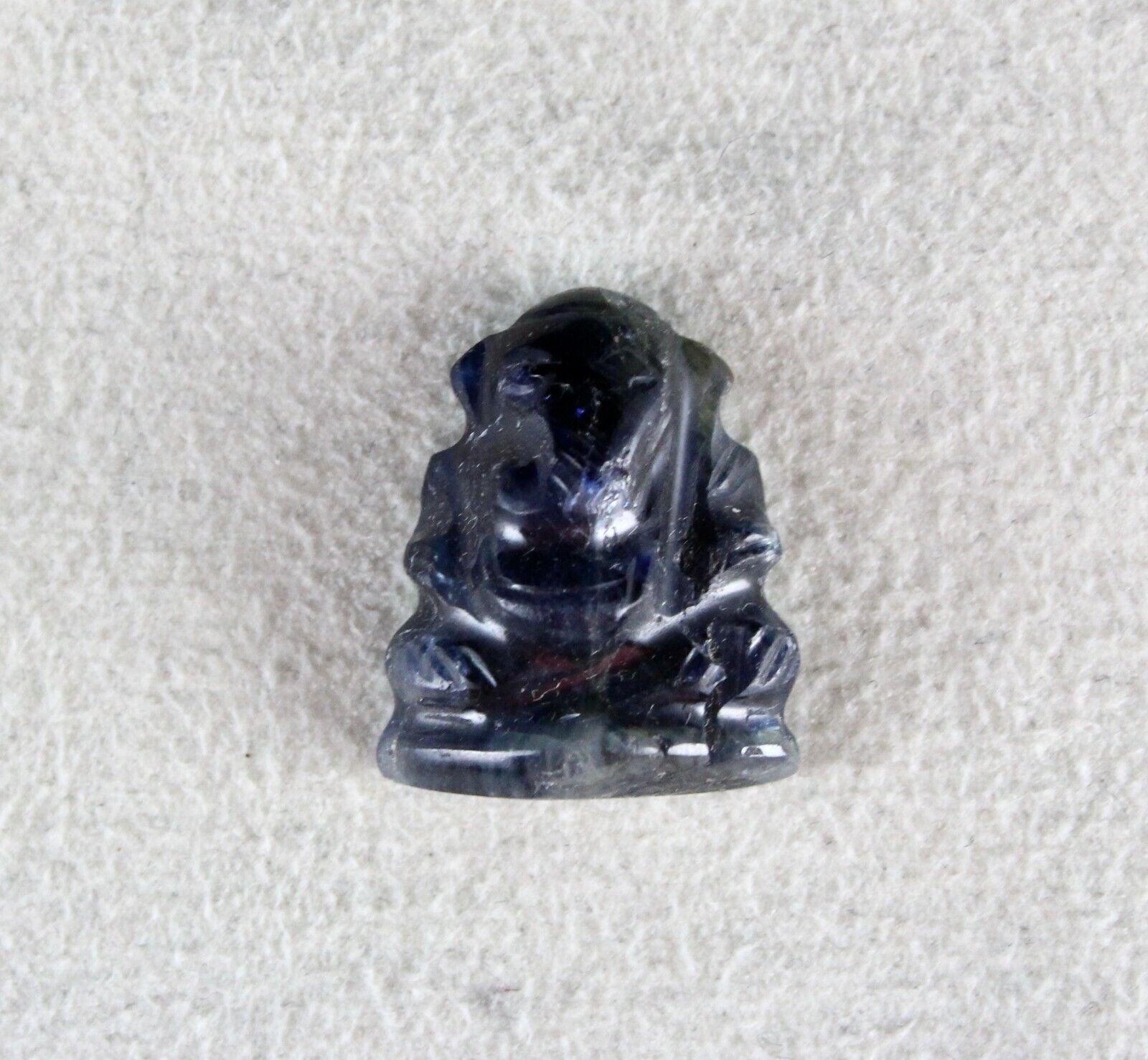 SPIRITUAL NATURAL BLACK SAPPHIRE CARVED GANESHA 18.95 CTS GEMSTONE RING PENDANT