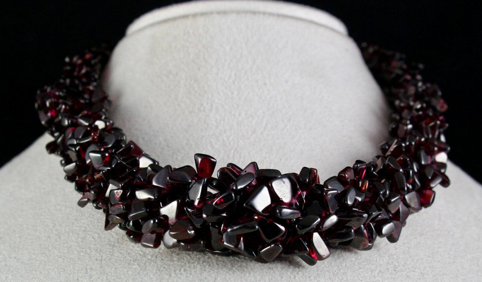 Natural Red Garnet Necklace Triangle 5 Ct Antique Gemstone Beads 1180 Fine