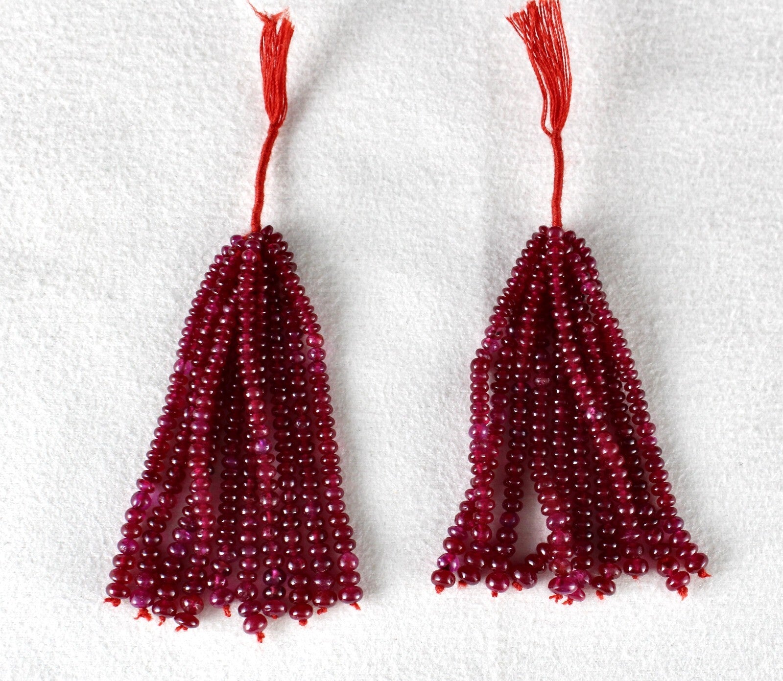 Certified Natural Burma Ruby Beads 79.50 Ct Tassel Gemstone Hanging Earrings